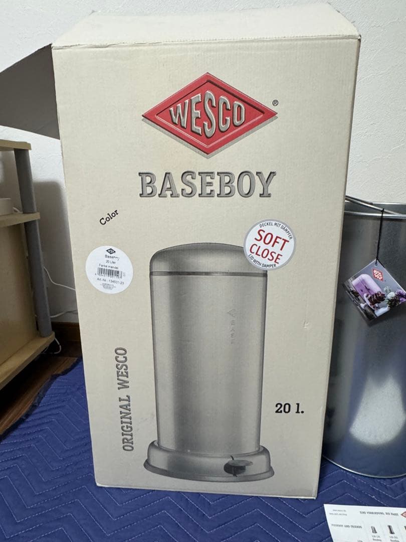 《定価6.5万未使用》ウェスコごみ箱20L アーモンドペダルピン&メタルライナ