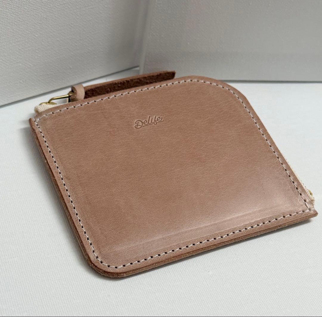 【新品未使用】　DELIFE デライフ　コンパクト　財布　L Wallet 本革