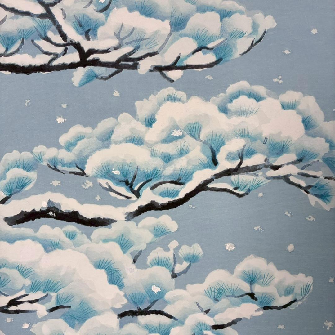 東山魁夷「雪月花・瑞雪」木版画 朱印有 アダチ版画研究所 昭和を代表