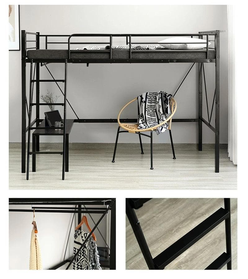 再入荷！ロフトベッド　シングルサイズ　コンセント・ローテーブル付き　WHITE