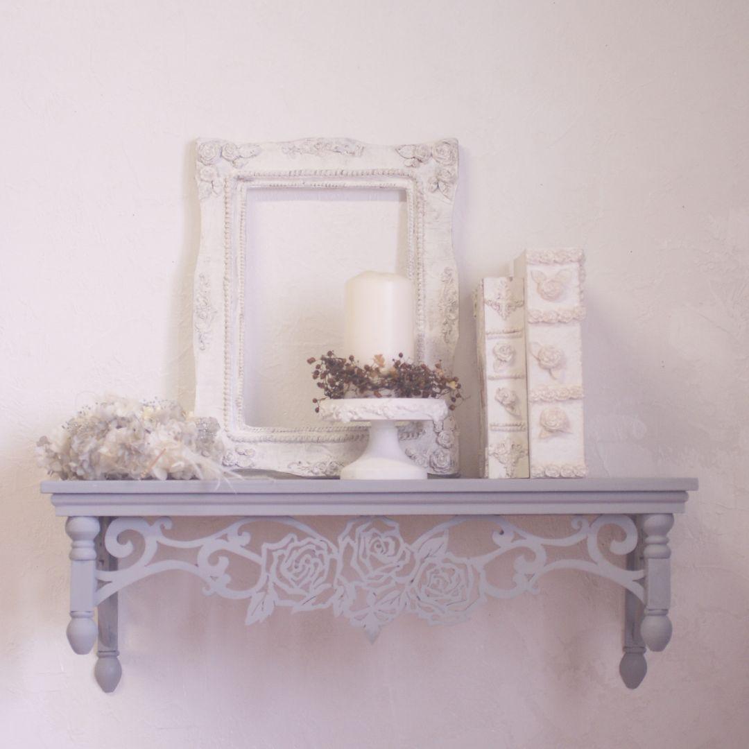 ムニュムニュ シェルフ 棚 薔薇 モチーフ シャビー シャビーシック