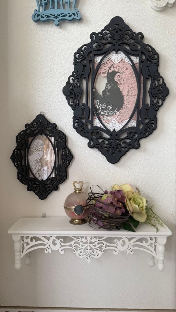 ムニュムニュ シェルフ 棚 薔薇 モチーフ シャビー シャビーシック