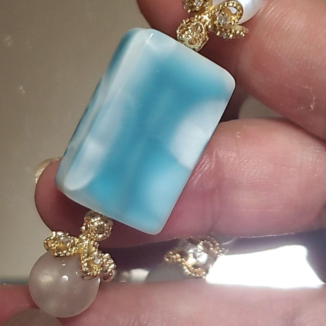 ラリマー ロイヤル ブルームーンストーン ペリステライト デザイン ブレスレット