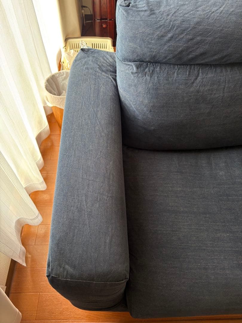 【無印良品】引取り希望 ダークブルー 2人掛けソファ ファブリック