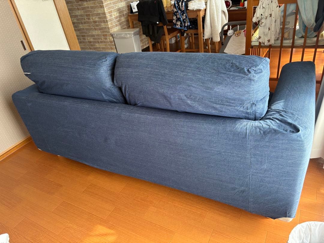 【無印良品】引取り希望 ダークブルー 2人掛けソファ ファブリック