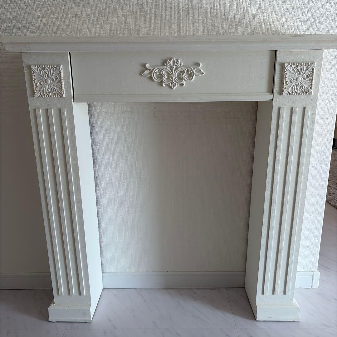 アンティーク調 マントルピース ミルキーホワイト 幅80cmたのメル便発送