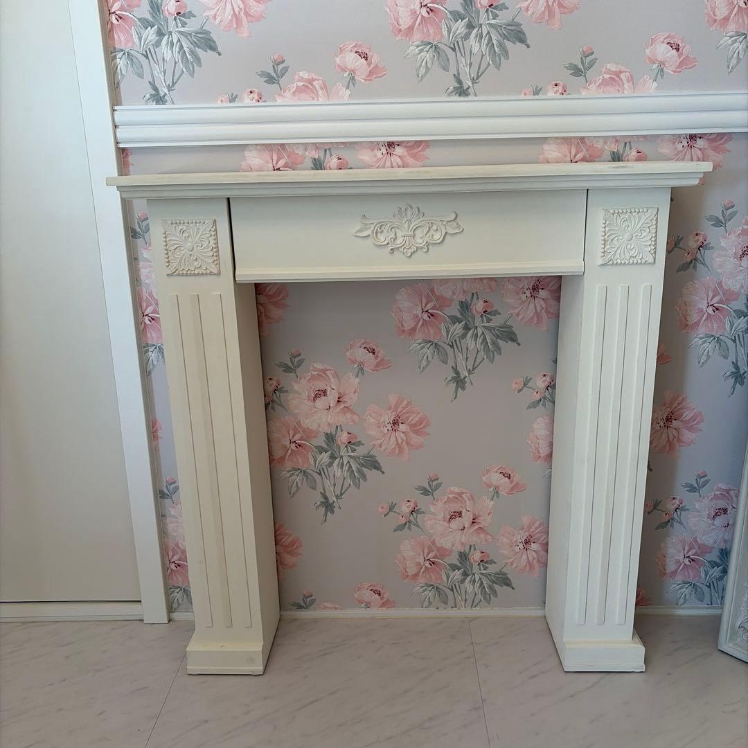 アンティーク調 マントルピース ミルキーホワイト 幅80cmたのメル便発送