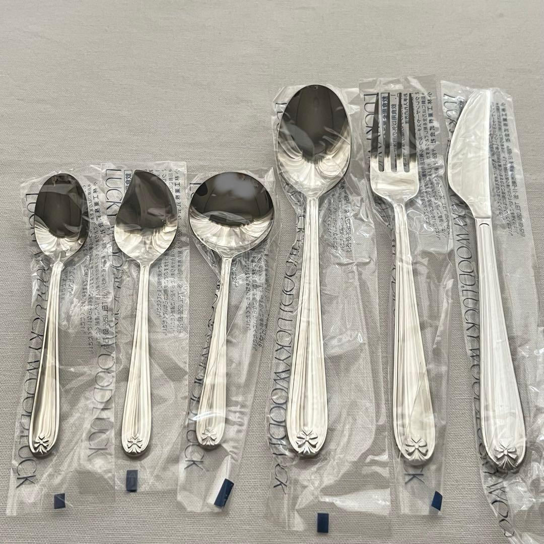 ラッキーウッド マリエッタ 18-10ステンレス リボン柄 30本 ブイヨン