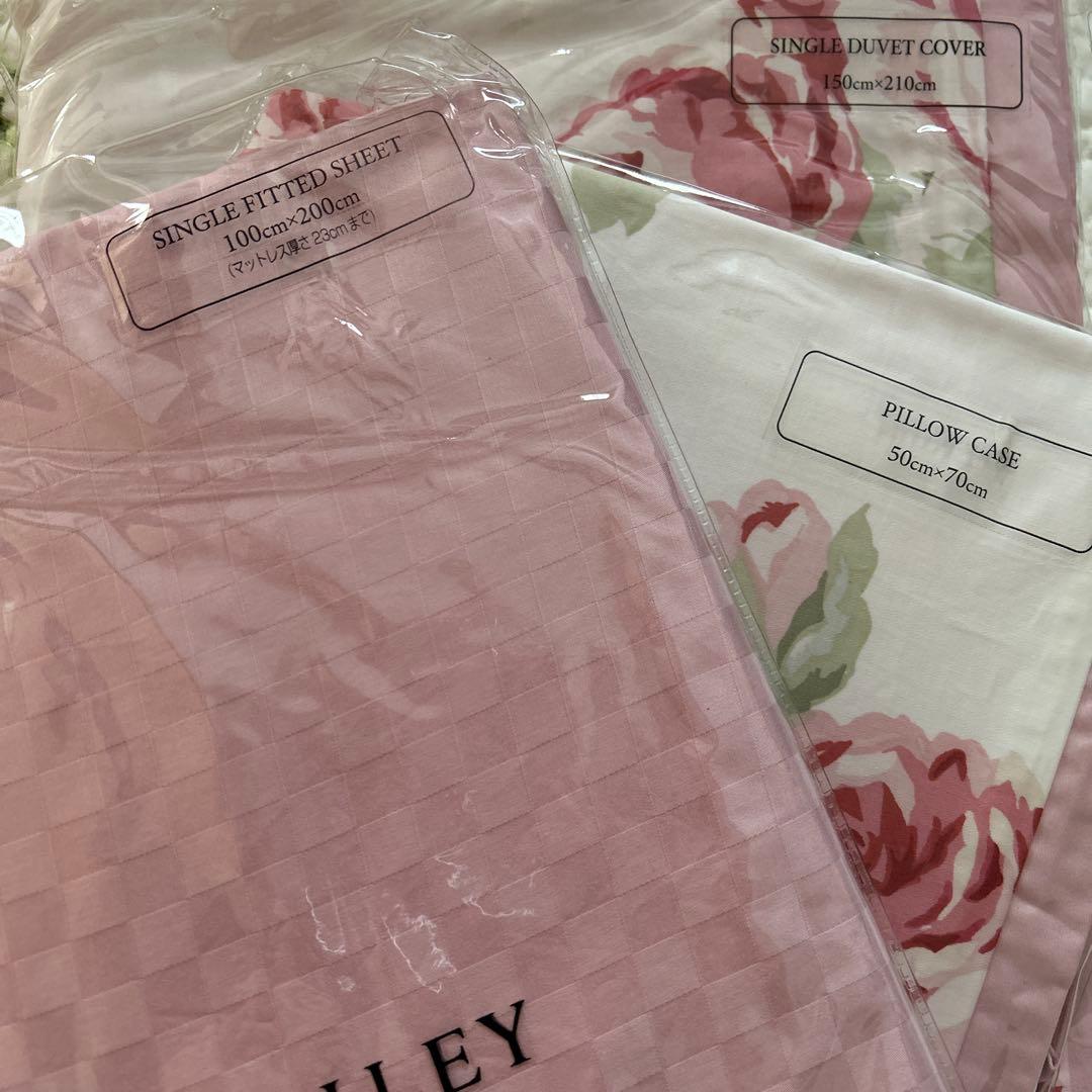 ローラアシュレイクチュールローズデュべカバーピローケースシーツ新品未使用シングル