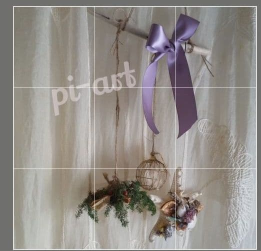 参考J流木ハンガーつき生枝もみの木ミニフライングリース冬オーナメント貝殻