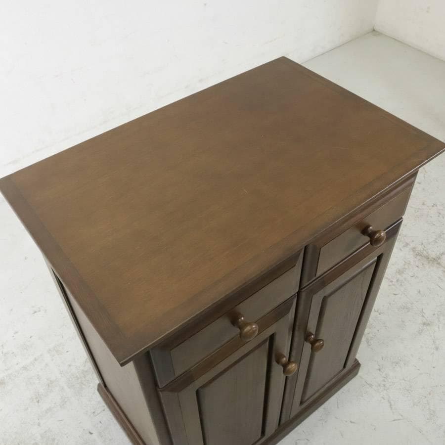 起立木工 ポルタ キャビネット 65B ナラ材無垢 電話台 FAX台 老舗高級