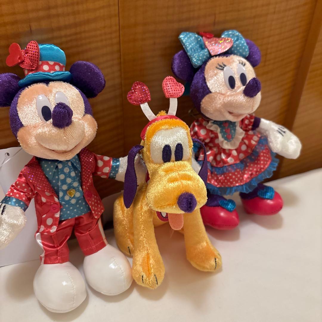 3体セット ミニパル ぬいぐるみバッジ ミッキー ミニー プルート