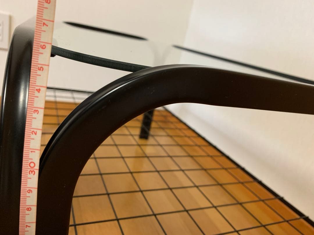 【送料無料】ガラステーブル　昭和レトロ　ビンテージ　家具　メタルフレーム　美品