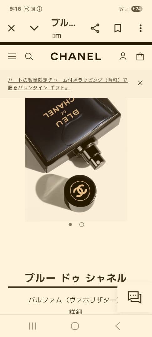 土日限定価格！BLEU DE CHANEL パルファム 男性用100ml