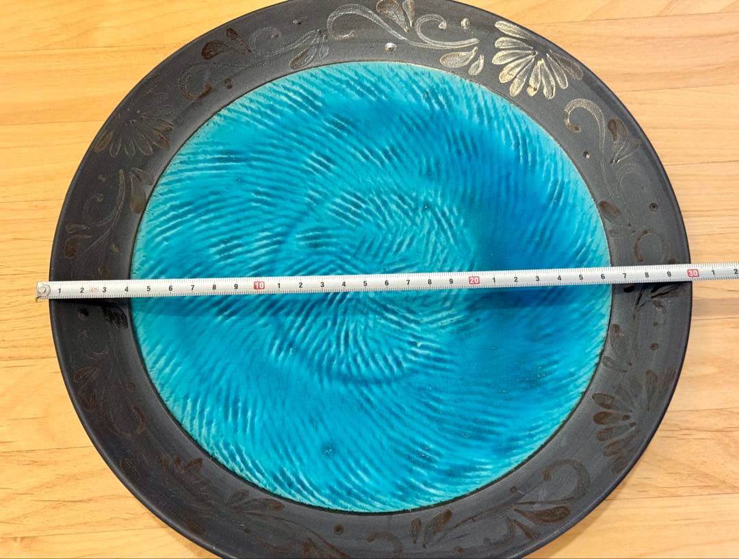 陶房火風水 やちむん 大皿 月影の海 30cm