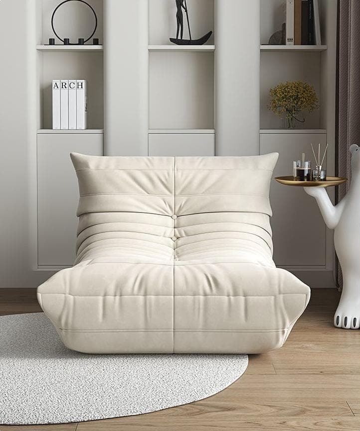 《クリスマスセール15%OFF》高反発ウレタン ごろ寝ソファ 白スエード調