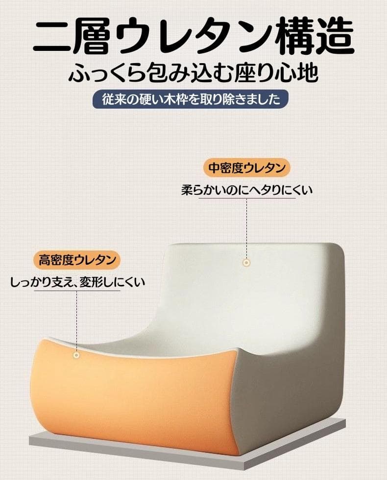 《クリスマスセール15%OFF》高反発ウレタン ごろ寝ソファ 白スエード調