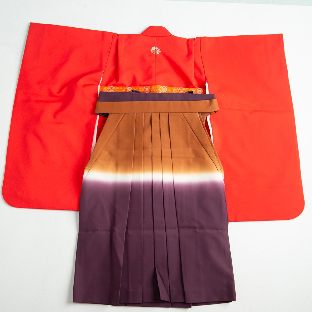 七五三　三歳女児　花紋刺繍の着物＆袴＆襦袢＆お草履のセット　おまけに髪飾りを