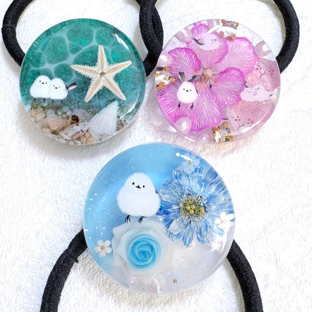 Aー637】レジン ヘアゴム 海シリーズ