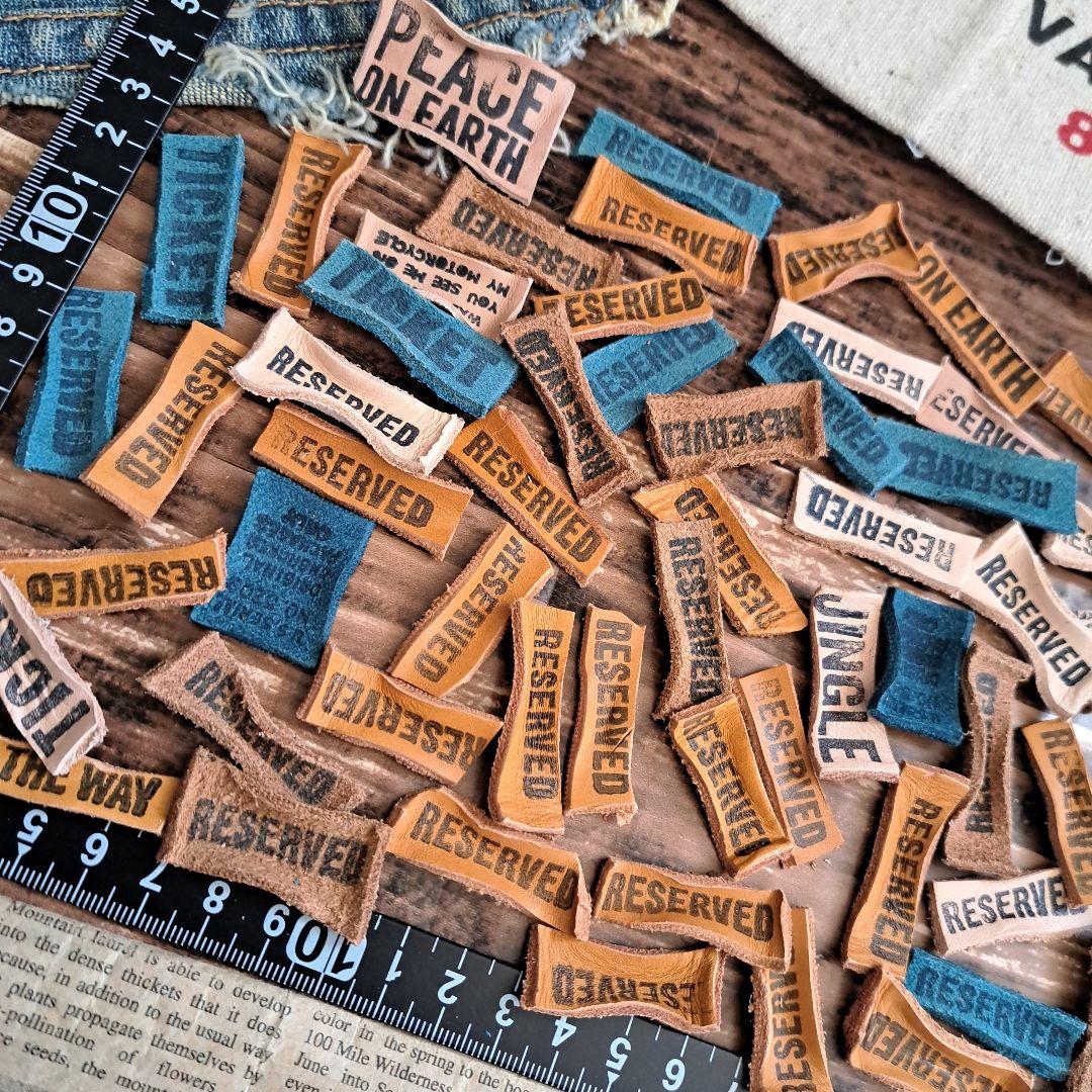 ★同梱で100円コメント優先★お得★ミニ革タグ60こ★