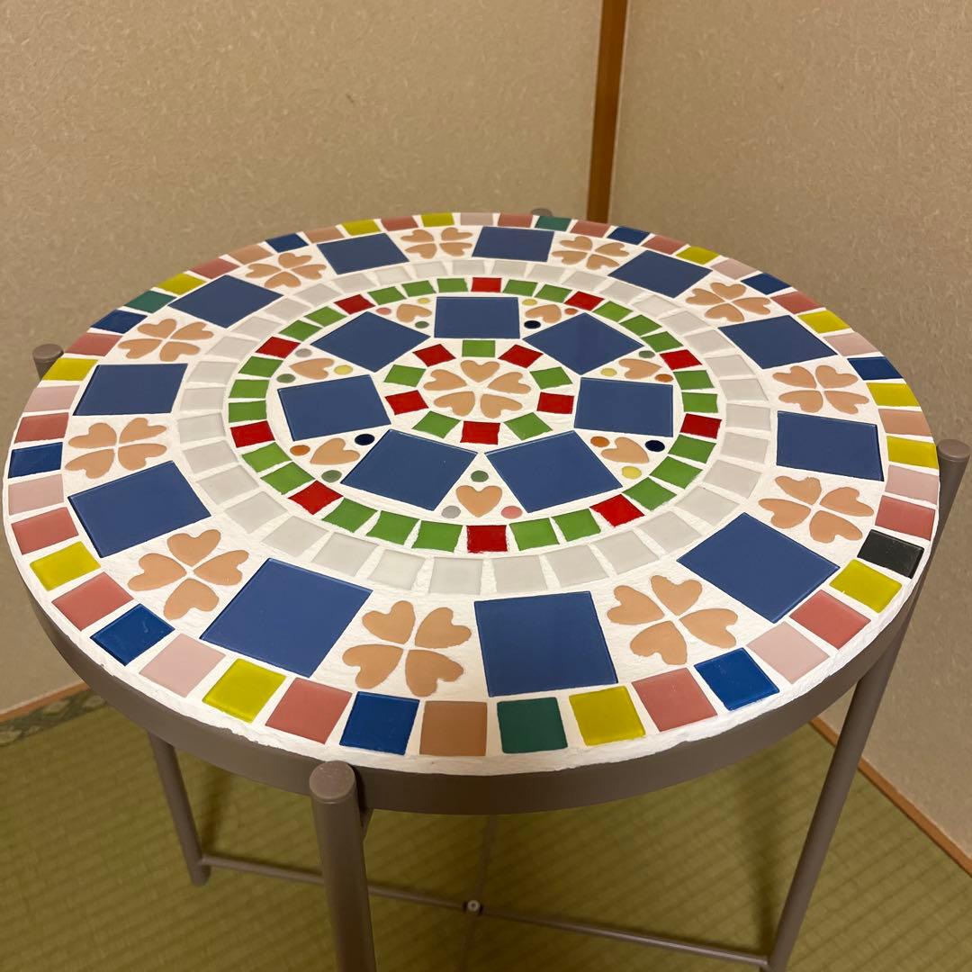 IKEA 丸テーブル　サイドテーブル　リメイク