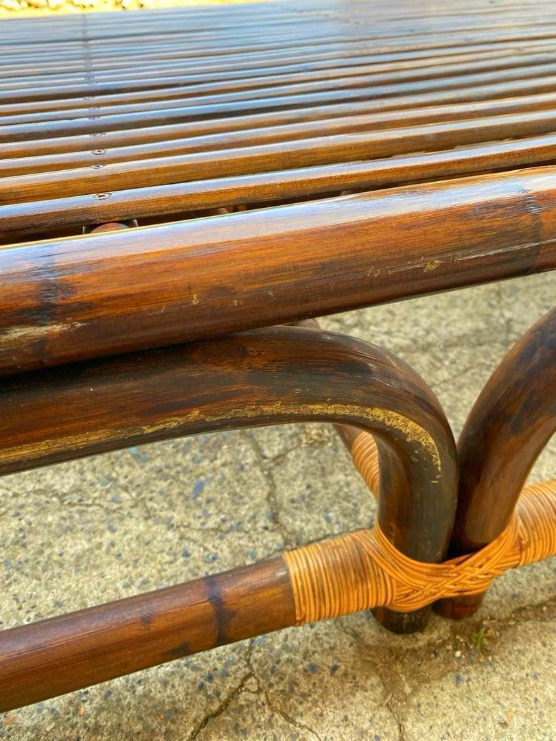 ★希少　セミダブル　ラタン　ベッドフレーム　籐　アンティーク　ヴィンテージ