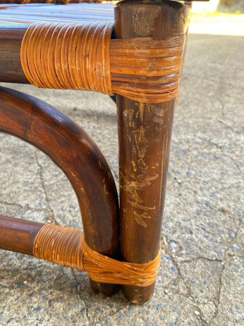 ★希少　セミダブル　ラタン　ベッドフレーム　籐　アンティーク　ヴィンテージ