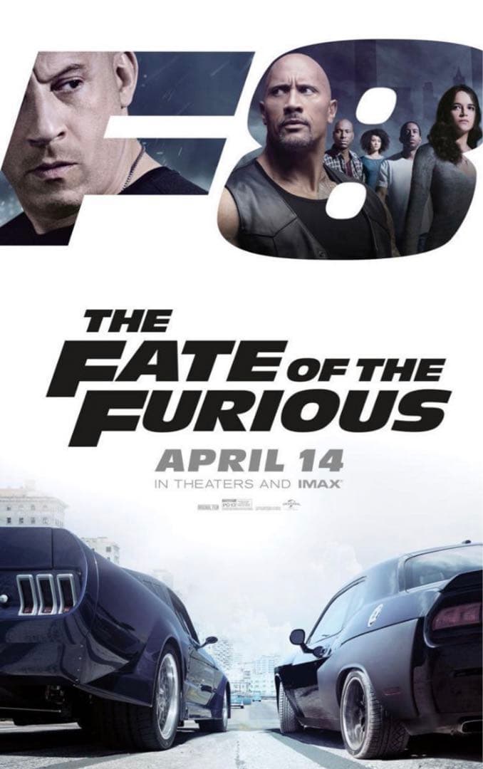 映画ポスター ワイルドスピード 8 アイスブレイク US版 両面印刷 ds2