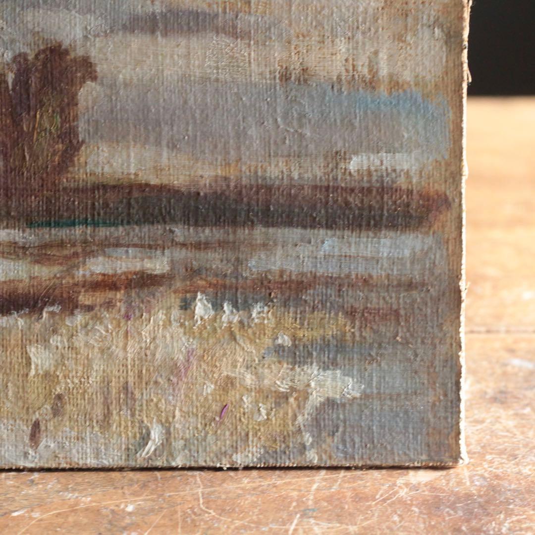 戦前？ 古い 板絵 油彩 油絵 古道具 アンティーク No.2