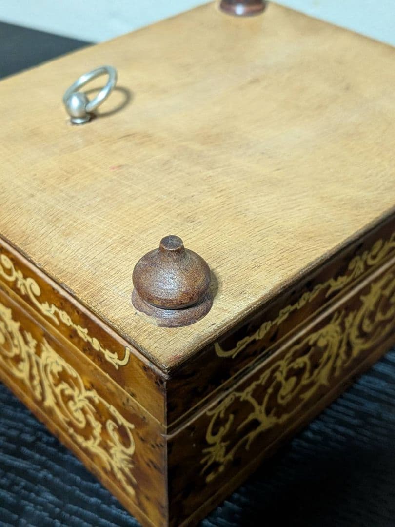 希少 象嵌 イタリア製 シガーケース 段返り オルゴール付（現状渡し）