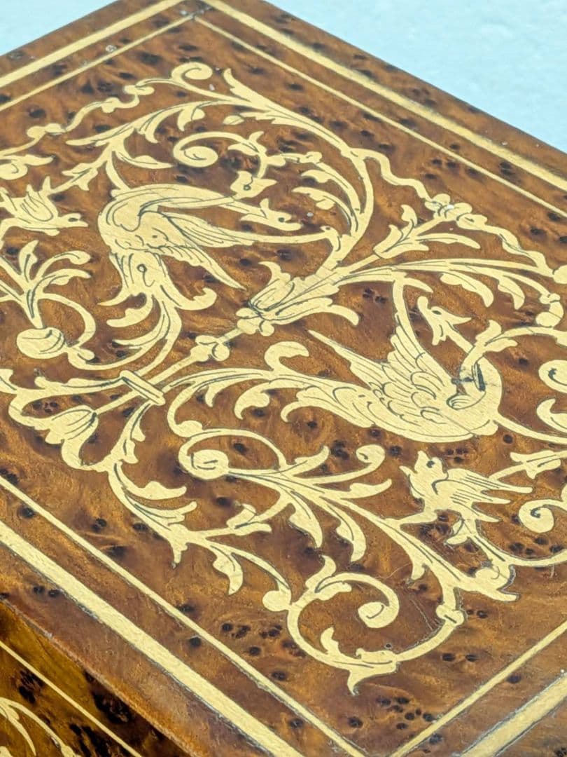 希少 象嵌 イタリア製 シガーケース 段返り オルゴール付（現状渡し）