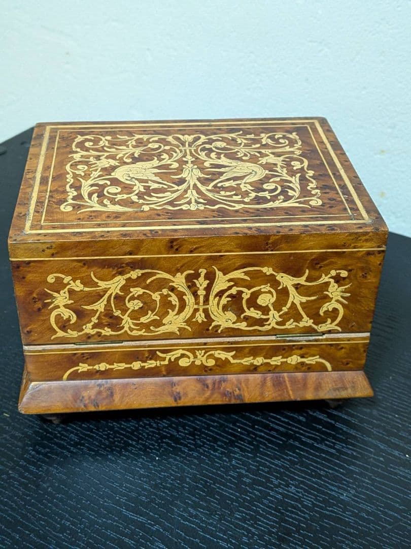 希少 象嵌 イタリア製 シガーケース 段返り オルゴール付（現状渡し）