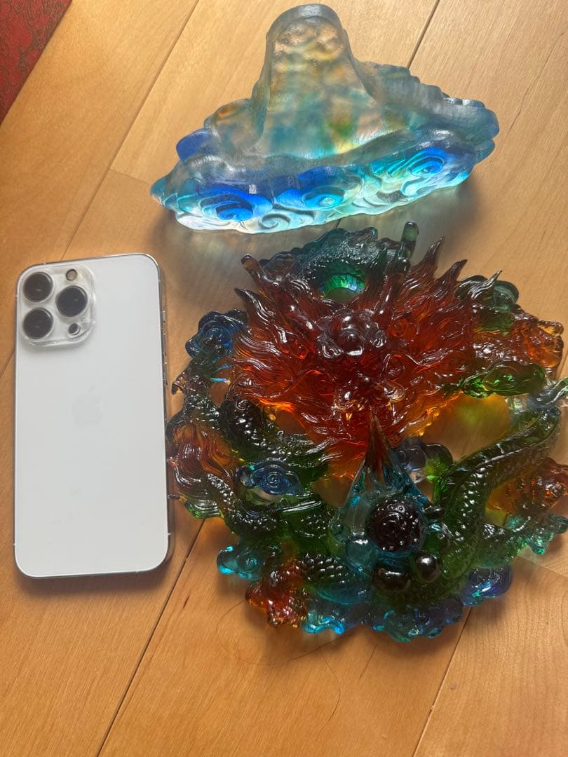 ガラス　天然石　ドラゴン　オブジェ　彫刻　スピリチュアル　運気上昇　新品　未使用