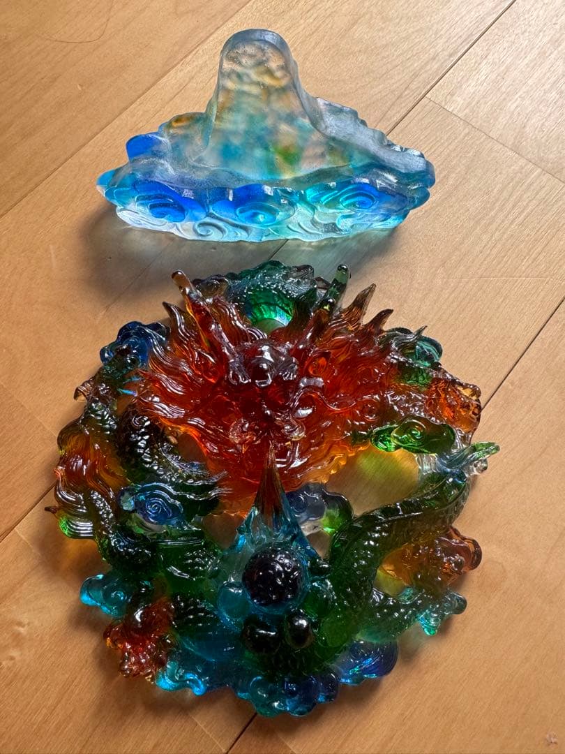 ガラス　天然石　ドラゴン　オブジェ　彫刻　スピリチュアル　運気上昇　新品　未使用