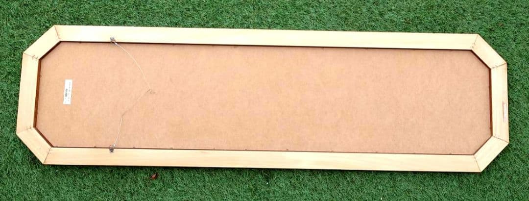 八角木枠ウォールミラー1400✕400 イタリア製　ベベル鏡　ヴィンテージ物