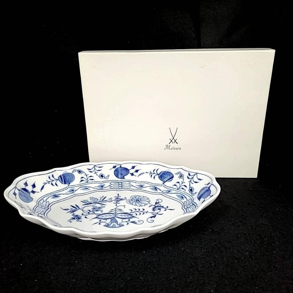 ◎未使用級◎マイセン　ブルーオニオン　サービスプレート　皿　プレート　箱つき