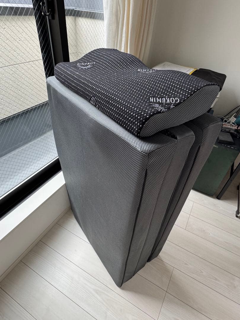 GOKUMIN マットレス 2層構造厚さ10cm ＋低反発枕 4段階高さ調整機能