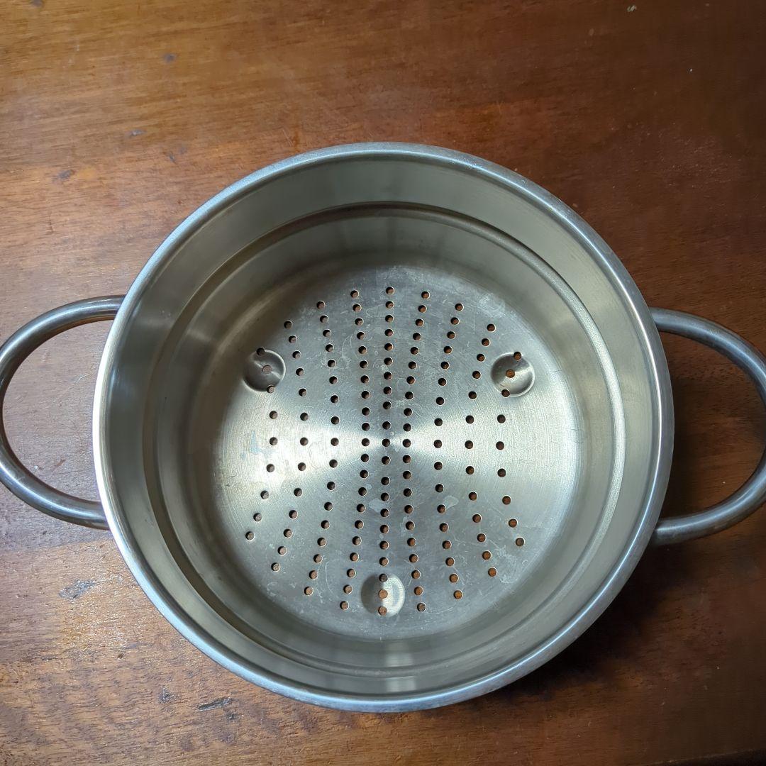 【低使用】Silit シラルガン 両手鍋 赤　蒸し器付き