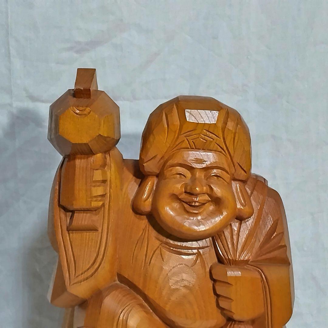 ＊高さ46.5cm 大きな大黒さま 天然木一刀彫 木のぬくもりと存在感 縁起物