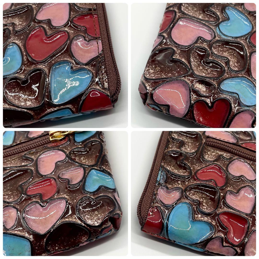 未使用級✨アタオ リモ ハッピーヴィトロ 長財布 ハート L字 ジュエル