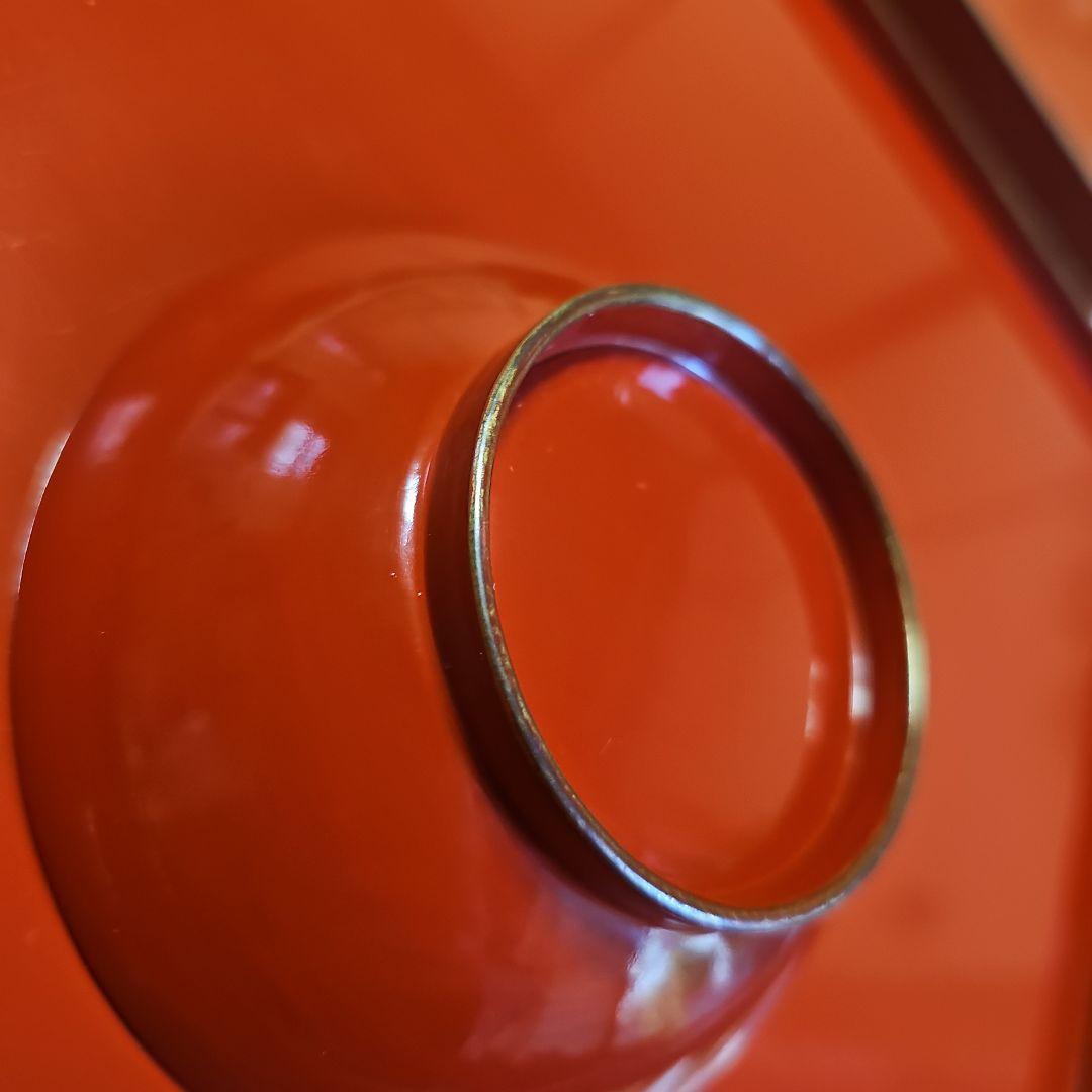 昭和レトロ/1950年代前半物】赤漆塗り お膳セット 金縁 会席膳 茶懐石6客