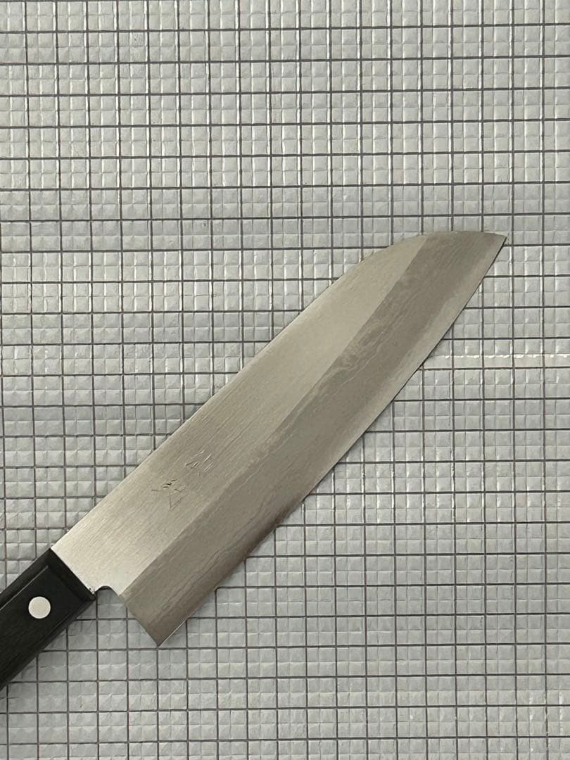 仙助 包丁 三徳包丁 三徳 ダマスカス 170mm 黒合板柄 DPゴールド