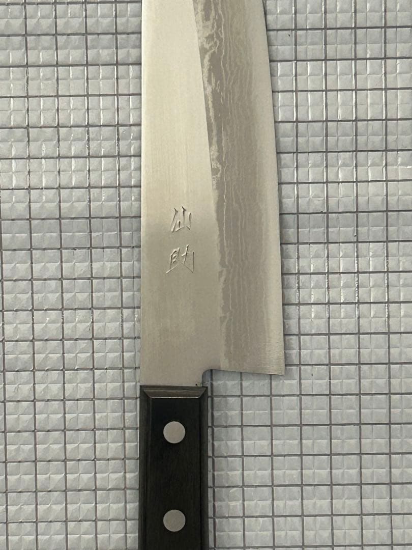 仙助 包丁 三徳包丁 三徳 ダマスカス 170mm 黒合板柄 DPゴールド