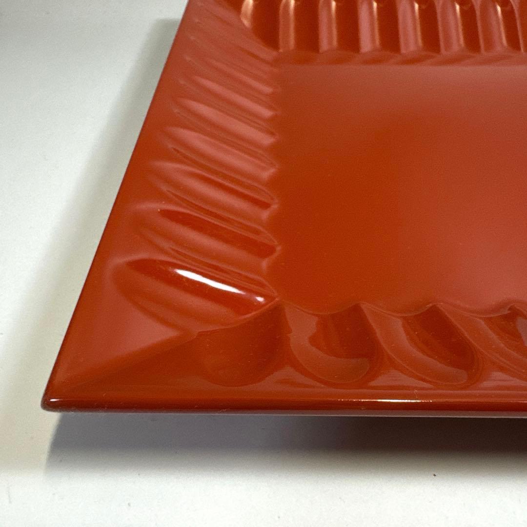 茶道具 輪島塗 古代朱 四方盆 菓子器 塩特屋謹製