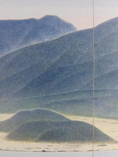 大野俊明、【春雪比良】、希少な額装用画集より、新品額装付