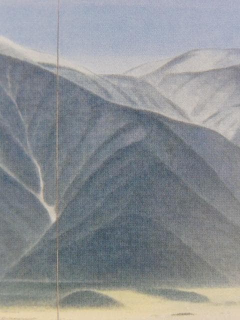 大野俊明、【春雪比良】、希少な額装用画集より、新品額装付