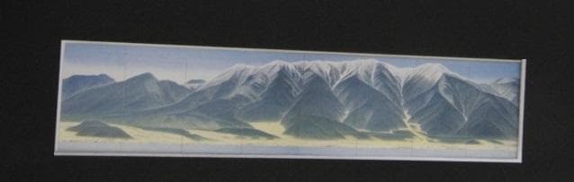 大野俊明、【春雪比良】、希少な額装用画集より、新品額装付