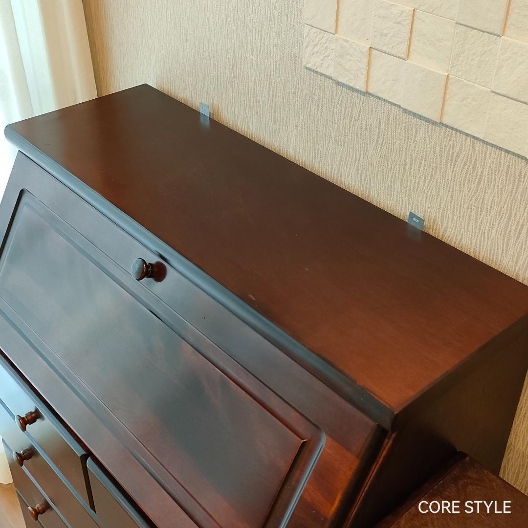 神居民芸　ライティングビューロー　ライティングデスク　樺 上棚付き 　A6