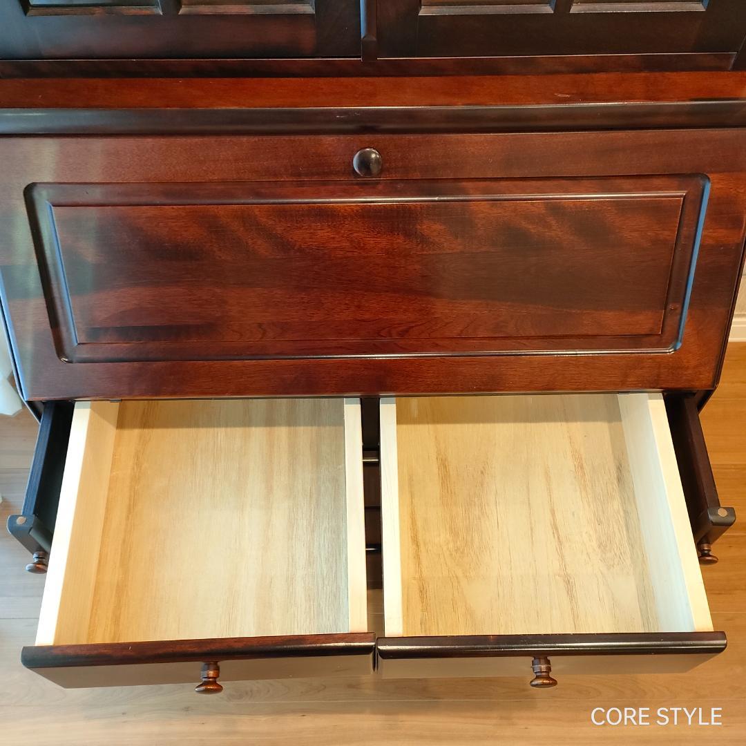 神居民芸　ライティングビューロー　ライティングデスク　樺 上棚付き 　A6