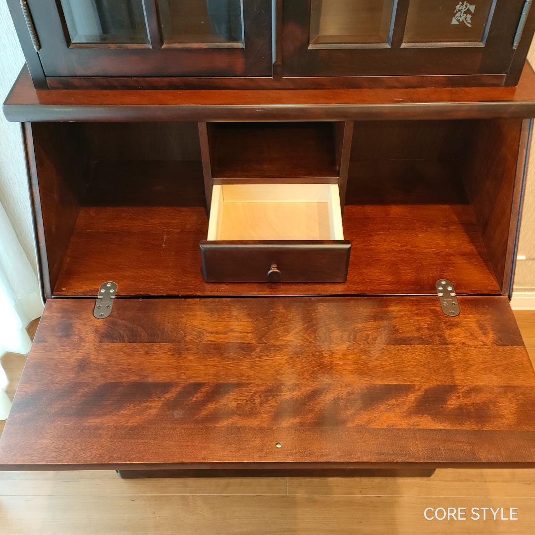 神居民芸　ライティングビューロー　ライティングデスク　樺 上棚付き 　A6